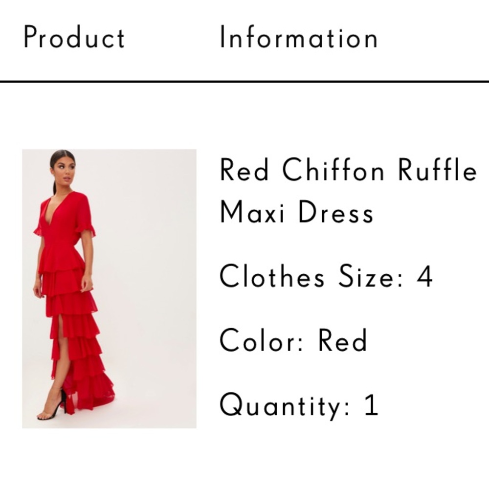 Pretty Little Thing Ruffled Tiered Gown